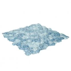 Seaglass Pebble Blue 11.875 in. x 11.875 in. Glossy Glass Mosaic Tile (0.979 sq. ft./Each) by Jeffrey Court -Tile Elegant Shop blue jeffrey court glass tile 95709 40 1000
