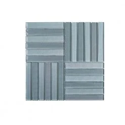 Tile Elegant Shop 37 Downtown Parquet Blue 11.625 in. x 11.625 in. Parquet Glass Mosaic Tile (9.38 sq. ft./Case) by Jeffrey Court