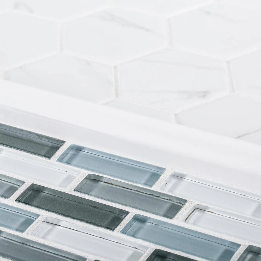 Malibu Breeze Blue 9.75 in. x 11.875 in. Interlocking Glossy Glass Mosaic Tile (8.04 sq. ft./Case) by Jeffrey Court 5 Malibu Breeze Blue 9.75 in. x 11.875 in. Interlocking Glossy Glass Mosaic Tile (8.04 sq. ft./Case) by Jeffrey Court - Image 3