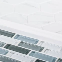 Malibu Breeze Blue 9.75 in. x 11.875 in. Interlocking Glossy Glass Mosaic Tile (0.804 sq. ft./Each) by Jeffrey Court 11 Malibu Breeze Blue 9.75 in. x 11.875 in. Interlocking Glossy Glass Mosaic Tile (0.804 sq. ft./Each) by Jeffrey Court -Tile Elegant Shop blue jeffrey court glass tile 98441 66 1000