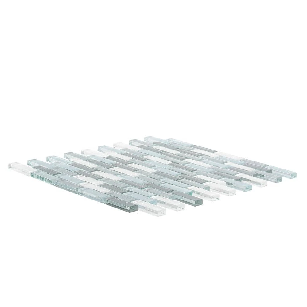 Malibu Breeze Blue 9.75 in. x 11.875 in. Interlocking Glossy Glass Mosaic Tile (8.04 sq. ft./Case) by Jeffrey Court 6 Malibu Breeze Blue 9.75 in. x 11.875 in. Interlocking Glossy Glass Mosaic Tile (8.04 sq. ft./Case) by Jeffrey Court - Image 4