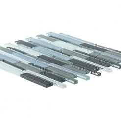 Stratosphere Blue Pencil 12.875 in. x 12.375 in. Interlocking Glossy Glass Mosaic Tile (11.06 sq. ft./Case) by Jeffrey Court -Tile Elegant Shop blue jeffrey court glass tile 99148 40 1000 1