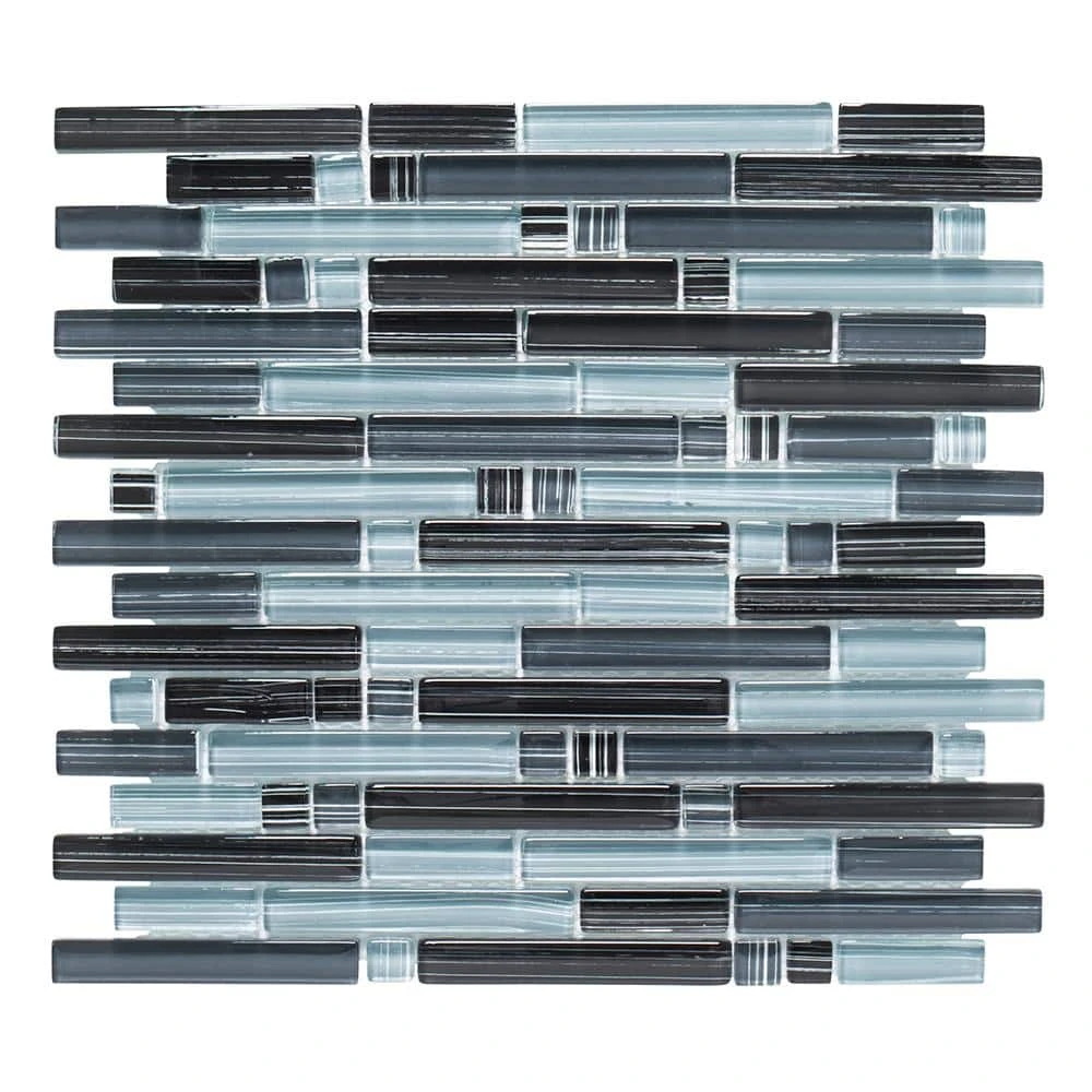 Blue Zephyr Pencil 11.875 in. x 11.125 in. Interlocking Gloss Glass Wall Mosaic Tile (9.17 sq. ft./Case) by Jeffrey Court 3 Blue Zephyr Pencil 11.875 in. x 11.125 in. Interlocking Gloss Glass Wall Mosaic Tile (9.17 sq. ft./Case) by Jeffrey Court