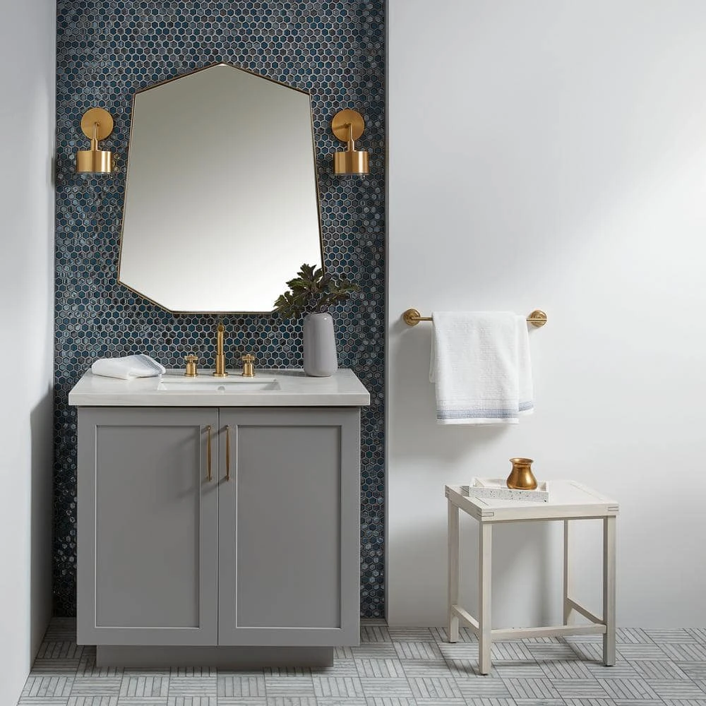 Mermaid Lagoon Blue 11.375 in. x 10.875 in. Hexagon Gloss Glass Wall Mosaic Tile (12.88 sq. ft./Case) by Jeffrey Court 8 Mermaid Lagoon Blue 11.375 in. x 10.875 in. Hexagon Gloss Glass Wall Mosaic Tile (12.88 sq. ft./Case) by Jeffrey Court - Image 6