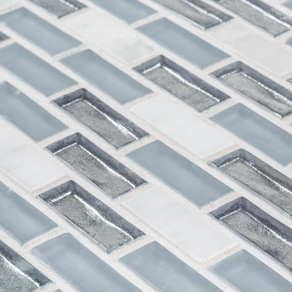 Alaskan Chill Blue 11.5 in. x 11.625 in. Interlocking Mixed Glass and Stone Mosaic Tile (14.83 sq. ft./Case) by Jeffrey Court 7 Alaskan Chill Blue 11.5 in. x 11.625 in. Interlocking Mixed Glass and Stone Mosaic Tile (14.83 sq. ft./Case) by Jeffrey Court - Image 5