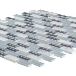 Alaskan Chill Blue 11.5 in. x 11.625 in. Interlocking Mixed Glass and Stone Mosaic Tile (14.83 sq. ft./Case) by Jeffrey Court 9 Alaskan Chill Blue 11.5 in. x 11.625 in. Interlocking Mixed Glass and Stone Mosaic Tile (14.83 sq. ft./Case) by Jeffrey Court -Tile Elegant Shop blue jeffrey court glass tile 99394 40 1000