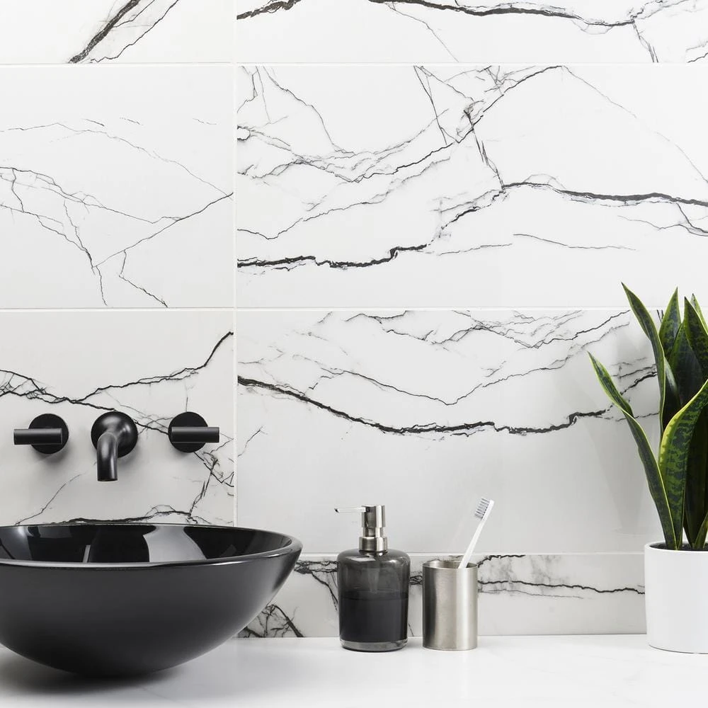 Magnus Breach 11.81 in. x 23.62 in. Polished Porcelain Marble Look Floor and Wall Tile (11.62 sq. ft./Case) by Ivy Hill Tile 4 Magnus Breach 11.81 in. x 23.62 in. Polished Porcelain Marble Look Floor and Wall Tile (11.62 sq. ft./Case) by Ivy Hill Tile - Image 2