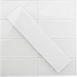 Contempo Bright White 3 in. x 6 in. x 8 mm Polished Glass Subway Floor and Wall Tile (32 pieces 4 sq.ft./Box) by Ivy Hill Tile 14 Contempo Bright White 3 in. x 6 in. x 8 mm Polished Glass Subway Floor and Wall Tile (32 pieces 4 sq.ft./Box) by Ivy Hill Tile -Tile Elegant Shop bright white ivy hill tile glass tile ext3rd100937 1f 1000
