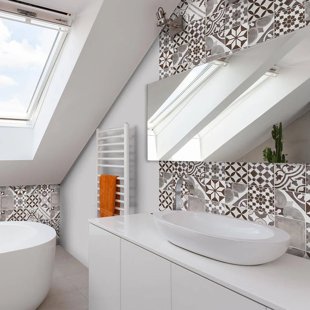 Patchwork Brown 12 in. x 24 in. Subway Glossy Ceramic Wall Tile (11.625 sq. ft./Case) by Jeffrey Court 4 Patchwork Brown 12 in. x 24 in. Subway Glossy Ceramic Wall Tile (11.625 sq. ft./Case) by Jeffrey Court - Image 2