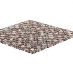 Italian Fossil Foil Brown 11.75 in. x 11.75 in. Square Glass and Marble Wall Mosaic Tile (9.58 sq. ft./Case) by Jeffrey Court -Tile Elegant Shop brown jeffrey court glass tile 99174 40 1000