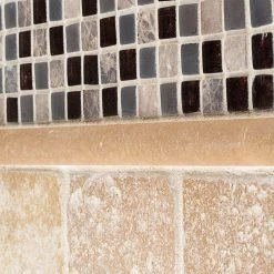 Italian Fossil Foil Brown 11.75 in. x 11.75 in. Square Glass and Marble Wall Mosaic Tile (9.58 sq. ft./Case) by Jeffrey Court -Tile Elegant Shop brown jeffrey court glass tile 99174 a0 1000