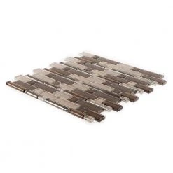 Heritage Cold Pencil Brown 11 in. x 11.75 in. Interlocking Gloss Glass Wall Mosaic Tile (8.97 sq. ft./Case) by Jeffrey Court 9 Heritage Cold Pencil Brown 11 in. x 11.75 in. Interlocking Gloss Glass Wall Mosaic Tile (8.97 sq. ft./Case) by Jeffrey Court -Tile Elegant Shop brown jeffrey court glass tile 99526 40 1000