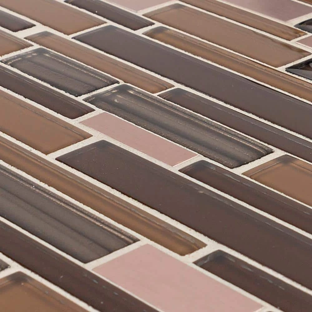 Gold Drop Brown 10.75 in. x 11.75 in. Interlocking Gloss Glass and Matte Metal Mosaic Tile (8.77 sq. ft./Case) by Jeffrey Court 7 Gold Drop Brown 10.75 in. x 11.75 in. Interlocking Gloss Glass and Matte Metal Mosaic Tile (8.77 sq. ft./Case) by Jeffrey Court - Image 5