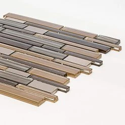 Gold Drop Brown 10.75 in. x 11.75 in. Interlocking Gloss Glass and Matte Metal Mosaic Tile (8.77 sq. ft./Case) by Jeffrey Court 9 Gold Drop Brown 10.75 in. x 11.75 in. Interlocking Gloss Glass and Matte Metal Mosaic Tile (8.77 sq. ft./Case) by Jeffrey Court -Tile Elegant Shop brown jeffrey court glass tile 99795 40 1000