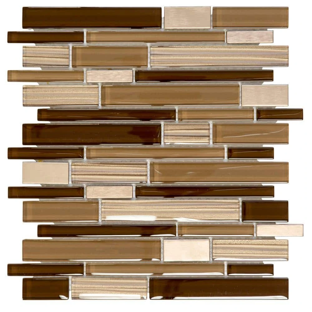 Gold Drop Brown 10.75 in. x 11.75 in. Interlocking Gloss Glass and Matte Metal Mosaic Tile (8.77 sq. ft./Case) by Jeffrey Court 3 Gold Drop Brown 10.75 in. x 11.75 in. Interlocking Gloss Glass and Matte Metal Mosaic Tile (8.77 sq. ft./Case) by Jeffrey Court