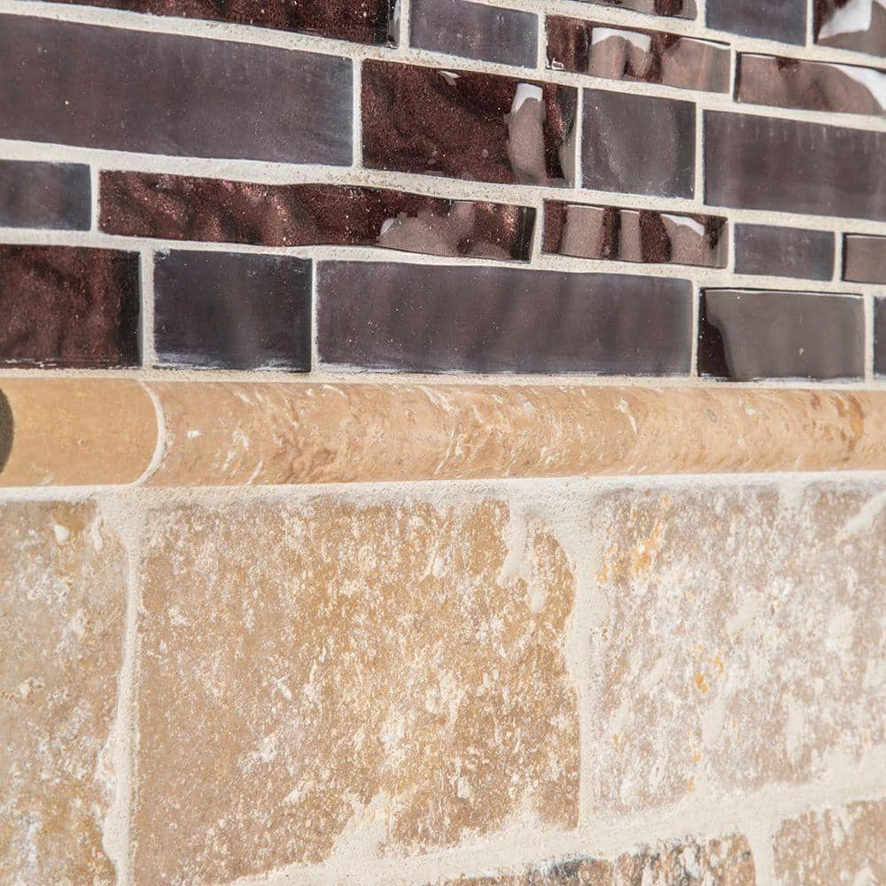 Noce Brown .75 in. x 12 in. Honed Travertine Wall Pencil Tile (1 Linear Foot) by Jeffrey Court 5 Noce Brown .75 in. x 12 in. Honed Travertine Wall Pencil Tile (1 Linear Foot) by Jeffrey Court - Image 3