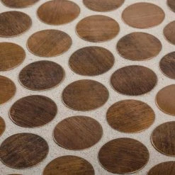 Copper Pennies Brown 11.875 in. x 11.625 in. Penny Round Brushed Metal Mosaic Tile (9.587 sq. ft./Case) by Jeffrey Court 11 Copper Pennies Brown 11.875 in. x 11.625 in. Penny Round Brushed Metal Mosaic Tile (9.587 sq. ft./Case) by Jeffrey Court -Tile Elegant Shop browns tan jeffrey court metal tile 99285 1d 1000