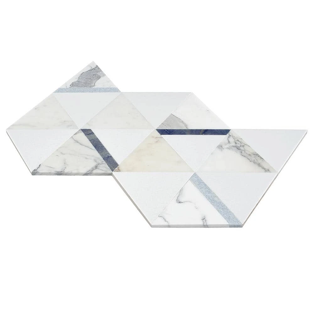 Zandara Calacatta Azul 13.6 in. x 23.6 in. Polished Marble Floor and Wall Mosaic Tile (2.22 sq. ft./Each) by Ivy Hill Tile 7 Zandara Calacatta Azul 13.6 in. x 23.6 in. Polished Marble Floor and Wall Mosaic Tile (2.22 sq. ft./Each) by Ivy Hill Tile - Image 5