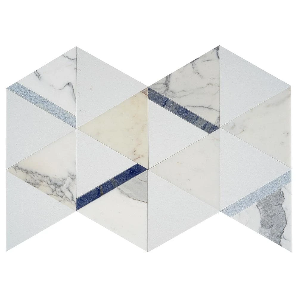 Zandara Calacatta Azul 13.6 in. x 23.6 in. Polished Marble Floor and Wall Mosaic Tile (2.22 sq. ft./Each) by Ivy Hill Tile 6 Zandara Calacatta Azul 13.6 in. x 23.6 in. Polished Marble Floor and Wall Mosaic Tile (2.22 sq. ft./Each) by Ivy Hill Tile - Image 4