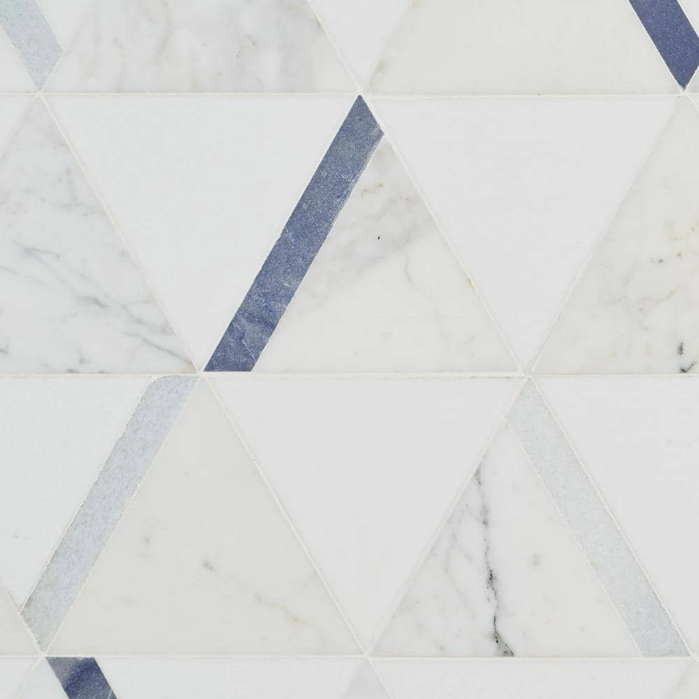 Zandara Calacatta Azul 13.6 in. x 23.6 in. Polished Marble Floor and Wall Mosaic Tile (2.22 sq. ft./Each) by Ivy Hill Tile 5 Zandara Calacatta Azul 13.6 in. x 23.6 in. Polished Marble Floor and Wall Mosaic Tile (2.22 sq. ft./Each) by Ivy Hill Tile - Image 3
