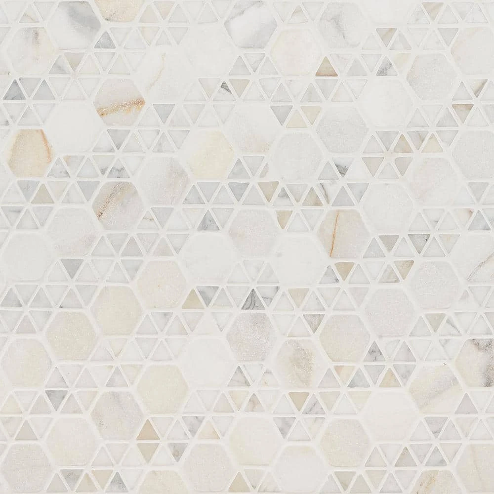 Koror Calacatta 11.73 in. x 12 in. Matte Marble Floor and Wall Mosaic Tile (0.97 sq. ft./Sheet) by Ivy Hill Tile 5 Koror Calacatta 11.73 in. x 12 in. Matte Marble Floor and Wall Mosaic Tile (0.97 sq. ft./Sheet) by Ivy Hill Tile - Image 3
