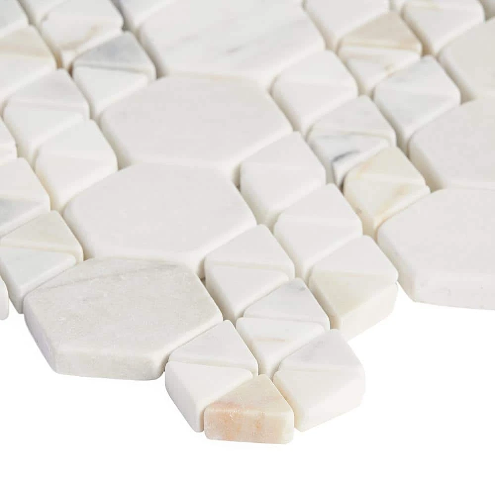 Koror Calacatta 11.73 in. x 12 in. Matte Marble Floor and Wall Mosaic Tile (0.97 sq. ft./Sheet) by Ivy Hill Tile 9 Koror Calacatta 11.73 in. x 12 in. Matte Marble Floor and Wall Mosaic Tile (0.97 sq. ft./Sheet) by Ivy Hill Tile - Image 7