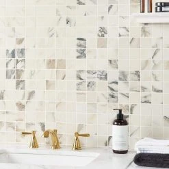 Saroshi Calacatta Rustico 11.81 in. x 11.81 in. Matte Porcelain Floor and Wall Mosaic Tile (0.96 sq. ft./Each) by Ivy Hill Tile 14 Saroshi Calacatta Rustico 11.81 in. x 11.81 in. Matte Porcelain Floor and Wall Mosaic Tile (0.96 sq. ft./Each) by Ivy Hill Tile -Tile Elegant Shop calacatta rustico ivy hill tile mosaic tile ext3rd107373 1f 1000