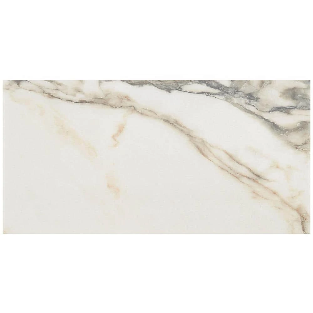 Saroshi Calacatta Rustico 11.81 in. x 23.62 in. Polished Marble Look Porcelain Floor and Wall Tile (9.68 sq. ft. /Case) by Ivy Hill Tile 7 Saroshi Calacatta Rustico 11.81 in. x 23.62 in. Polished Marble Look Porcelain Floor and Wall Tile (9.68 sq. ft. /Case) by Ivy Hill Tile - Image 5