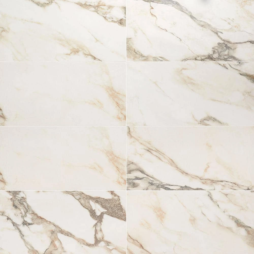 Saroshi Calacatta Rustico 11.81 in. x 23.62 in. Polished Marble Look Porcelain Floor and Wall Tile (9.68 sq. ft. /Case) by Ivy Hill Tile 3 Saroshi Calacatta Rustico 11.81 in. x 23.62 in. Polished Marble Look Porcelain Floor and Wall Tile (9.68 sq. ft. /Case) by Ivy Hill Tile