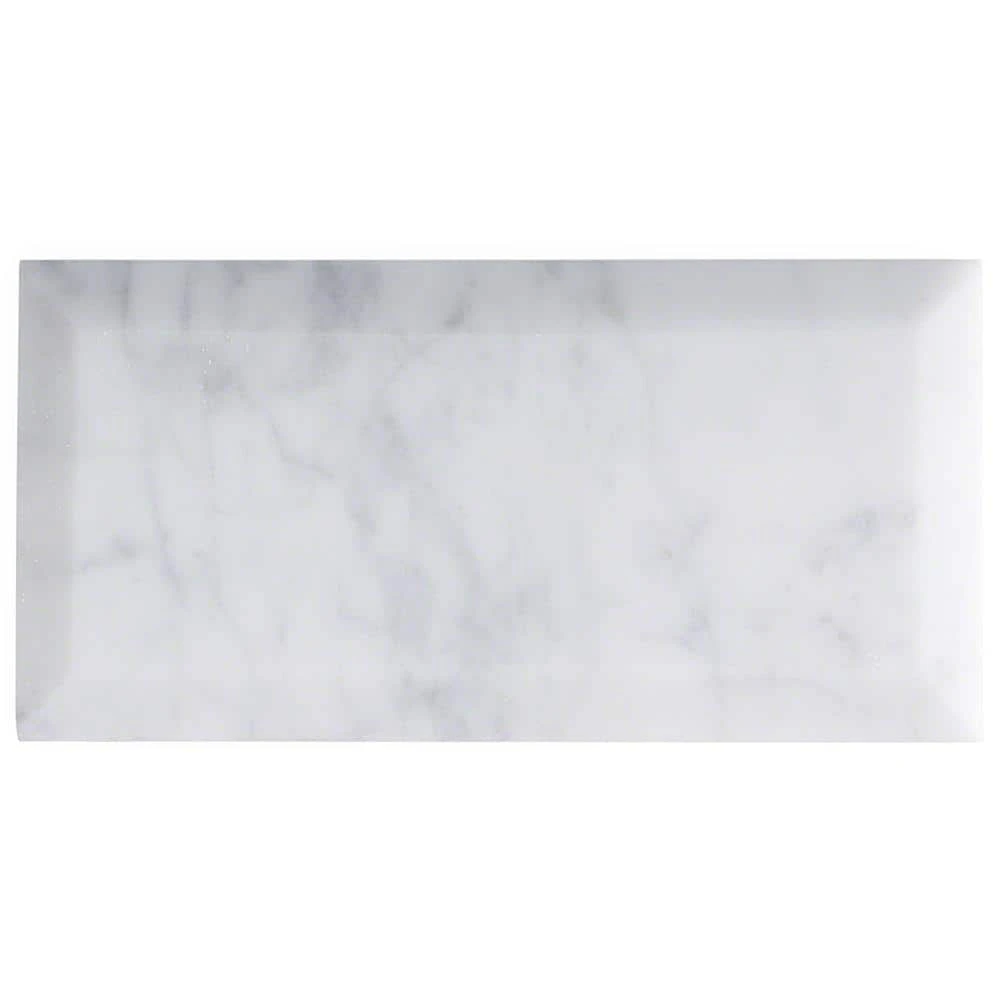 White Carrara Beveled 3 in. x 6 in. x 9mm Polished Marble Subway Tile (40 pieces / 5 sq. ft. / box) by Ivy Hill Tile 11 White Carrara Beveled 3 in. x 6 in. x 9mm Polished Marble Subway Tile (40 pieces / 5 sq. ft. / box) by Ivy Hill Tile - Image 9