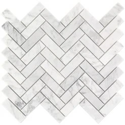 White Carrara Herringbone 12 in. x 12 in. 10mm Polished Marble Stone Mosaic Wall Tile (1 sq. ft.) by Ivy Hill Tile 14 White Carrara Herringbone 12 in. x 12 in. 10mm Polished Marble Stone Mosaic Wall Tile (1 sq. ft.) by Ivy Hill Tile -Tile Elegant Shop carrara ivy hill tile marble tile ext3rd104818 66 1000