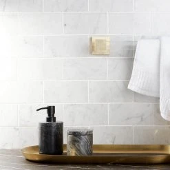 White Carrara 3 in. x 6 in. x 9mm Polished Marble Subway Tile (40 pieces / 5 sq. ft. / box) by Ivy Hill Tile 14 White Carrara 3 in. x 6 in. x 9mm Polished Marble Subway Tile (40 pieces / 5 sq. ft. / box) by Ivy Hill Tile -Tile Elegant Shop carrara ivy hill tile marble tile ext3rd104819 a0 1000