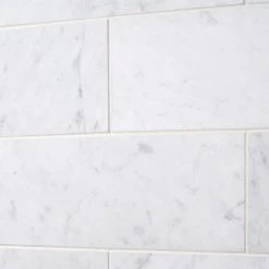 White Carrara 4 in. x 12 in. x 9mm Polished Marble Subway Tile (30 pieces / 10 sq. ft. / box) by Ivy Hill Tile 12 White Carrara 4 in. x 12 in. x 9mm Polished Marble Subway Tile (30 pieces / 10 sq. ft. / box) by Ivy Hill Tile -Tile Elegant Shop carrara ivy hill tile marble tile ext3rd104820 66 1000