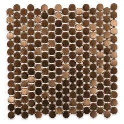 Copper Penny Round 12 in. x 12 in. x 8 mm Stainless Steel Metal Mosaic Wall Tile by Ivy Hill Tile