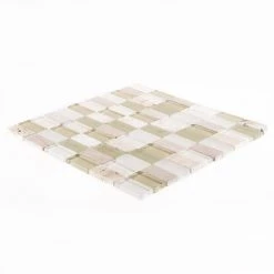Cottage Ridge Cream 11.625 in. x 11.625 in. Mixed Glass Travertine and Glass Mosaic Tile (9.38 sq. ft./Case) by Jeffrey Court 9 Cottage Ridge Cream 11.625 in. x 11.625 in. Mixed Glass Travertine and Glass Mosaic Tile (9.38 sq. ft./Case) by Jeffrey Court -Tile Elegant Shop cream jeffrey court glass tile 99188 40 1000