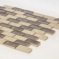 Hazelnut Butter Crackle Cream 12 in. x 11.5 in. Interlocking Glossy Ceramic/Glass Wall Mosaic Tile (4.79 sq. ft./Case) by Jeffrey Court 9 Hazelnut Butter Crackle Cream 12 in. x 11.5 in. Interlocking Glossy Ceramic/Glass Wall Mosaic Tile (4.79 sq. ft./Case) by Jeffrey Court -Tile Elegant Shop cream jeffrey court glass tile 99409 40 1000