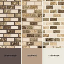 Molten 11.875 in. x 11.25 in. Interlocking Cream Glass/Cream and Emperador Marble Mosaic Tile (.927 sq. ft./Each) by Jeffrey Court 13 Molten 11.875 in. x 11.25 in. Interlocking Cream Glass/Cream and Emperador Marble Mosaic Tile (.927 sq. ft./Each) by Jeffrey Court -Tile Elegant Shop cream jeffrey court glass tile 99481 1d 1000