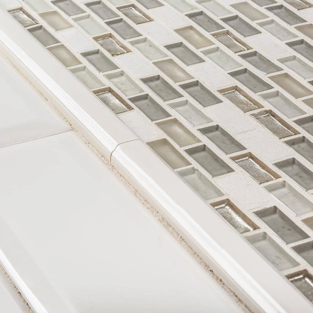 Afternoon Tea Cream 11.5 in. x 11.625 in. Interlocking Mixed Glass and Stone Mosaic Wall Tile (14.83 sq. ft./Case) by Jeffrey Court 6 Afternoon Tea Cream 11.5 in. x 11.625 in. Interlocking Mixed Glass and Stone Mosaic Wall Tile (14.83 sq. ft./Case) by Jeffrey Court - Image 4