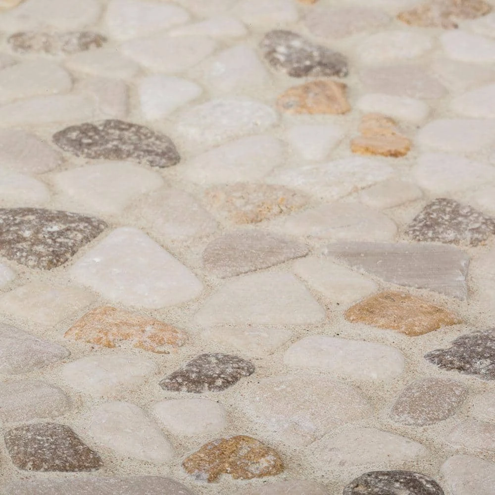 Creama River Rock 11.25 in. x 11.25 in. Honed Marble/ Limestone Floor and Wall Mosaic Tile (8.79 sq. ft./Case) by Jeffrey Court 7 Creama River Rock 11.25 in. x 11.25 in. Honed Marble/ Limestone Floor and Wall Mosaic Tile (8.79 sq. ft./Case) by Jeffrey Court - Image 5