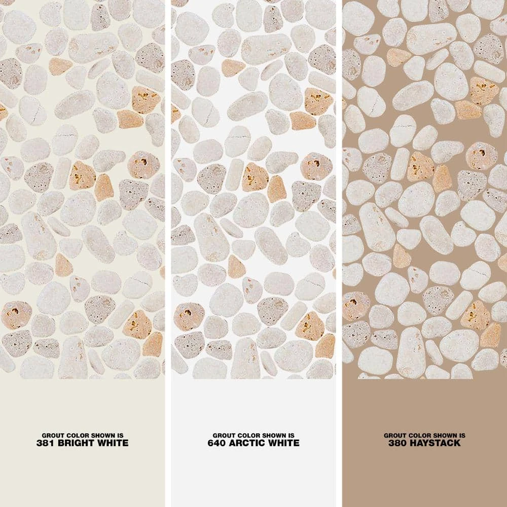 Creama River Rock 11.25 in. x 11.25 in. Honed Marble/ Limestone Floor and Wall Mosaic Tile (.0878 sq. ft./Each) by Jeffrey Court 6 Creama River Rock 11.25 in. x 11.25 in. Honed Marble/ Limestone Floor and Wall Mosaic Tile (.0878 sq. ft./Each) by Jeffrey Court - Image 4
