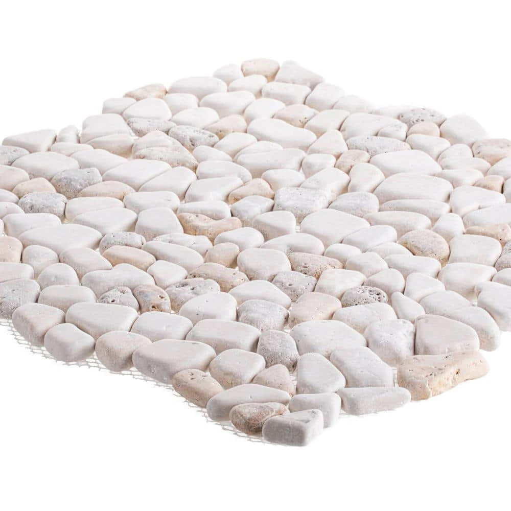 Creama River Rock 11.25 in. x 11.25 in. Honed Marble/ Limestone Floor and Wall Mosaic Tile (8.79 sq. ft./Case) by Jeffrey Court 5 Creama River Rock 11.25 in. x 11.25 in. Honed Marble/ Limestone Floor and Wall Mosaic Tile (8.79 sq. ft./Case) by Jeffrey Court - Image 3