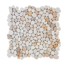 Creama River Rock 11.25 in. x 11.25 in. Honed Marble/ Limestone Floor and Wall Mosaic Tile (8.79 sq. ft./Case) by Jeffrey Court