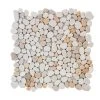 Creama River Rock 11.25 in. x 11.25 in. Honed Marble/ Limestone Floor and Wall Mosaic Tile (.0878 sq. ft./Each) by Jeffrey Court 1 Creama River Rock 11.25 in. x 11.25 in. Honed Marble/ Limestone Floor and Wall Mosaic Tile (.0878 sq. ft./Each) by Jeffrey Court -Tile Elegant Shop cream jeffrey court marble tile 99052 64 1000
