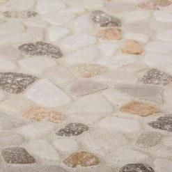 Creama River Rock 11.25 in. x 11.25 in. Honed Marble/ Limestone Floor and Wall Mosaic Tile (.0878 sq. ft./Each) by Jeffrey Court 12 Creama River Rock 11.25 in. x 11.25 in. Honed Marble/ Limestone Floor and Wall Mosaic Tile (.0878 sq. ft./Each) by Jeffrey Court -Tile Elegant Shop cream jeffrey court marble tile 99052 66 1000