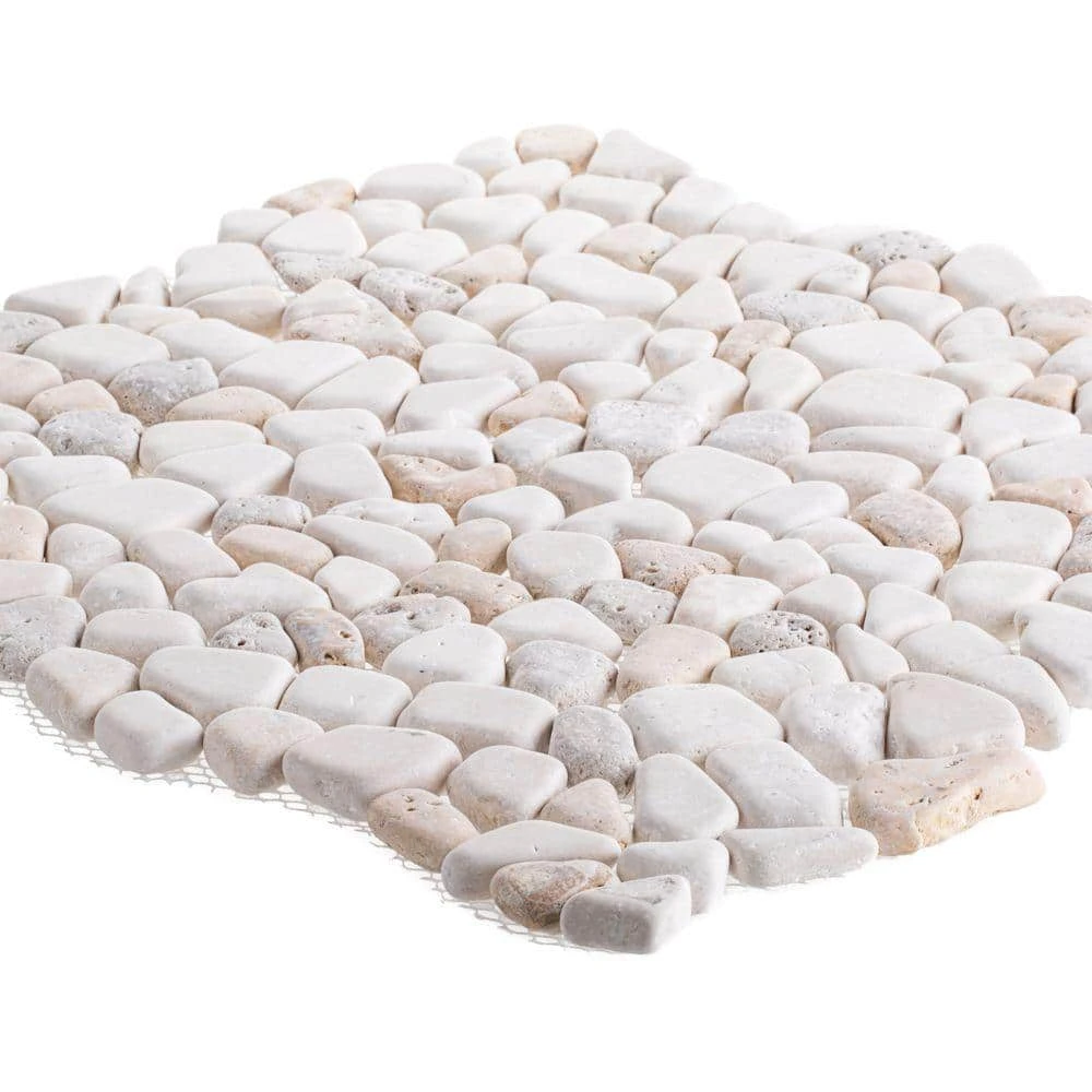 Creama River Rock 11.25 in. x 11.25 in. Honed Marble/ Limestone Floor and Wall Mosaic Tile (.0878 sq. ft./Each) by Jeffrey Court 8 Creama River Rock 11.25 in. x 11.25 in. Honed Marble/ Limestone Floor and Wall Mosaic Tile (.0878 sq. ft./Each) by Jeffrey Court - Image 6