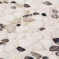 River Rock Medley 11.5 in. x 11.5 in. Cream Travertine/Cream and Brown Marble Floor/Wall Mosaic Tile (9.18 sq. ft./Case) by Jeffrey Court 11 River Rock Medley 11.5 in. x 11.5 in. Cream Travertine/Cream and Brown Marble Floor/Wall Mosaic Tile (9.18 sq. ft./Case) by Jeffrey Court -Tile Elegant Shop cream jeffrey court mosaic tile 99035 1d 1000 1