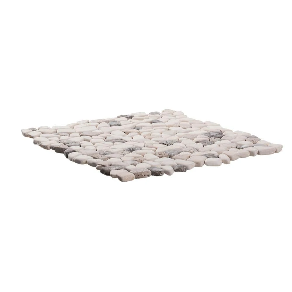 River Rock Medley 11.5 in. x 11.5 in. Cream Travertine/Cream and Brown Marble Floor/Wall Mosaic Tile (9.18 sq. ft./Case) by Jeffrey Court 5 River Rock Medley 11.5 in. x 11.5 in. Cream Travertine/Cream and Brown Marble Floor/Wall Mosaic Tile (9.18 sq. ft./Case) by Jeffrey Court - Image 3