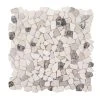 River Rock Medley 11.5 in. x 11.5 in. Cream Travertine/Cream and Brown Marble Floor/Wall Mosaic Tile (9.18 sq. ft./Case) by Jeffrey Court -Tile Elegant Shop cream jeffrey court mosaic tile 99035 64 1000 1
