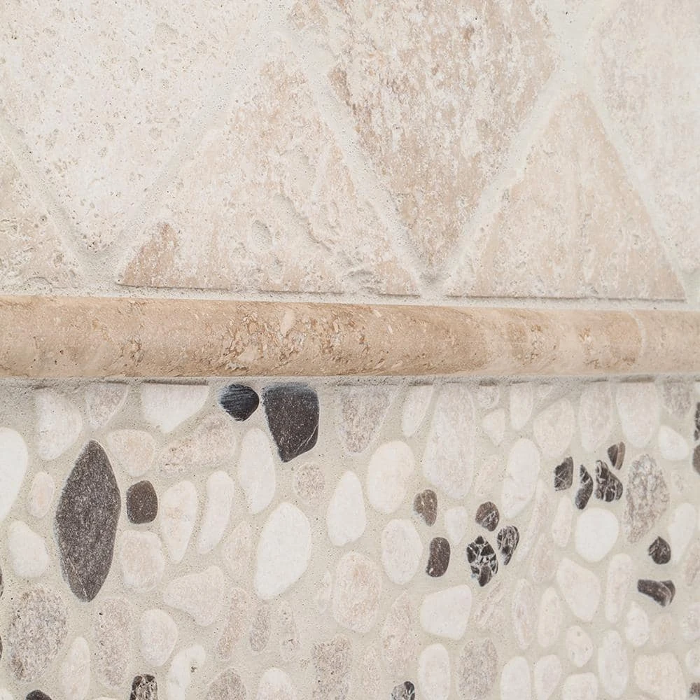 River Rock Medley 11.5 in. x 11.5 in. Cream Travertine/Cream and Brown Marble Floor/Wall Mosaic Tile (9.18 sq. ft./Case) by Jeffrey Court 6 River Rock Medley 11.5 in. x 11.5 in. Cream Travertine/Cream and Brown Marble Floor/Wall Mosaic Tile (9.18 sq. ft./Case) by Jeffrey Court - Image 4