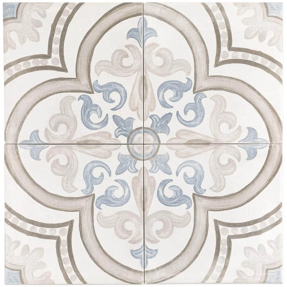Valencia Daiza Encaustic 8 in. x 8 in. 9mm Matte Porcelain Floor and Wall Tile (26-piece 11.19 sq. ft. / box) by Ivy Hill Tile 7 Valencia Daiza Encaustic 8 in. x 8 in. 9mm Matte Porcelain Floor and Wall Tile (26-piece 11.19 sq. ft. / box) by Ivy Hill Tile - Image 5